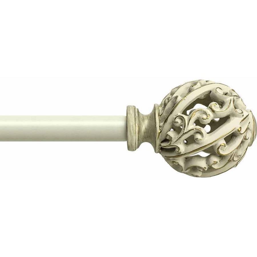 Bali 5 8 Open Scroll Decorative Curtain Rod Set Cream 28 48