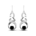 thumbnail image 1 of 5mm Spinelle Noir Rond 925 Argent Sterling Infini Femmes Boucles d'Oreilles de Mariage, 1 of 3