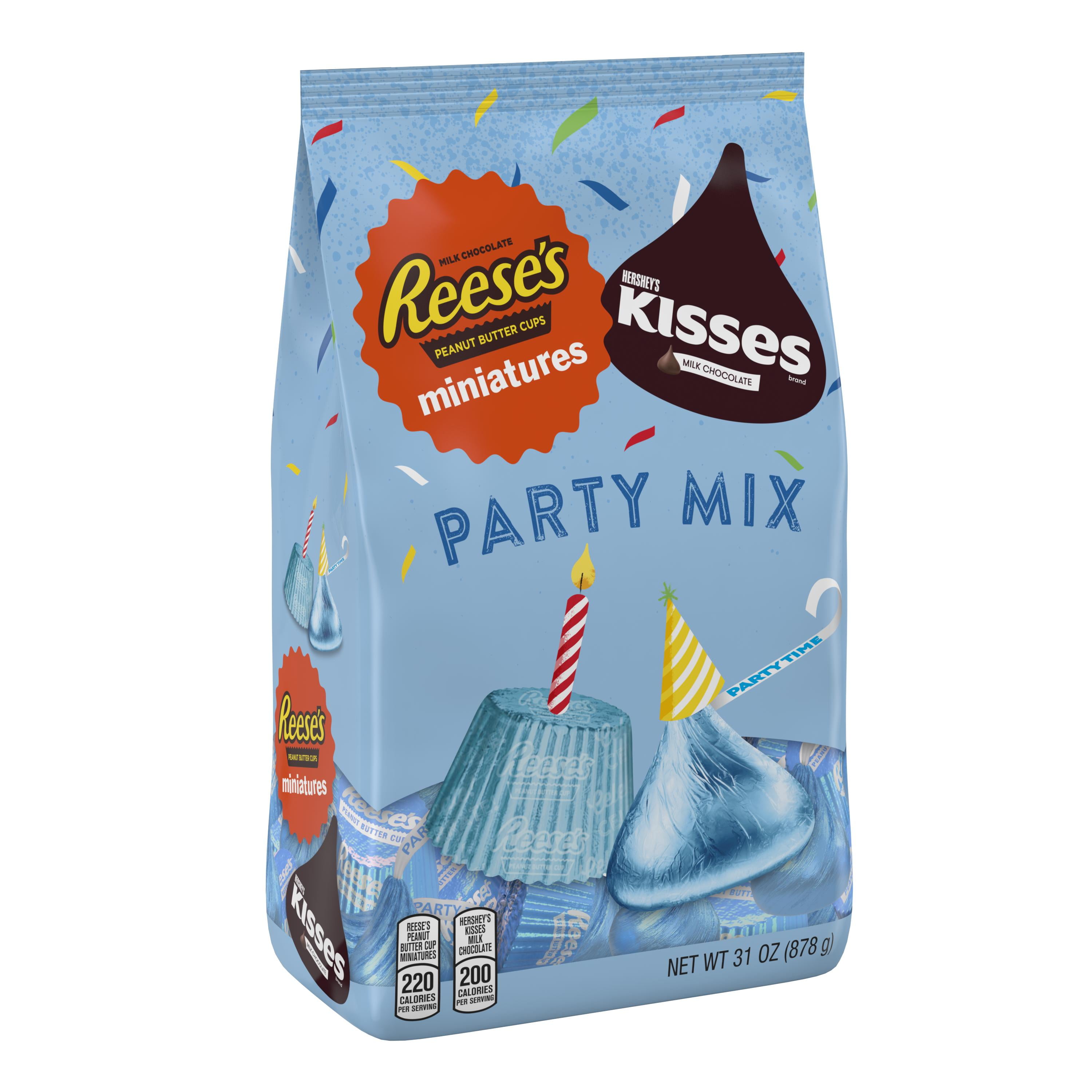 Hershey Party Mix KISSES & REESES Miniatures with Light Blue Foils, 31 oz by The Hershey Company