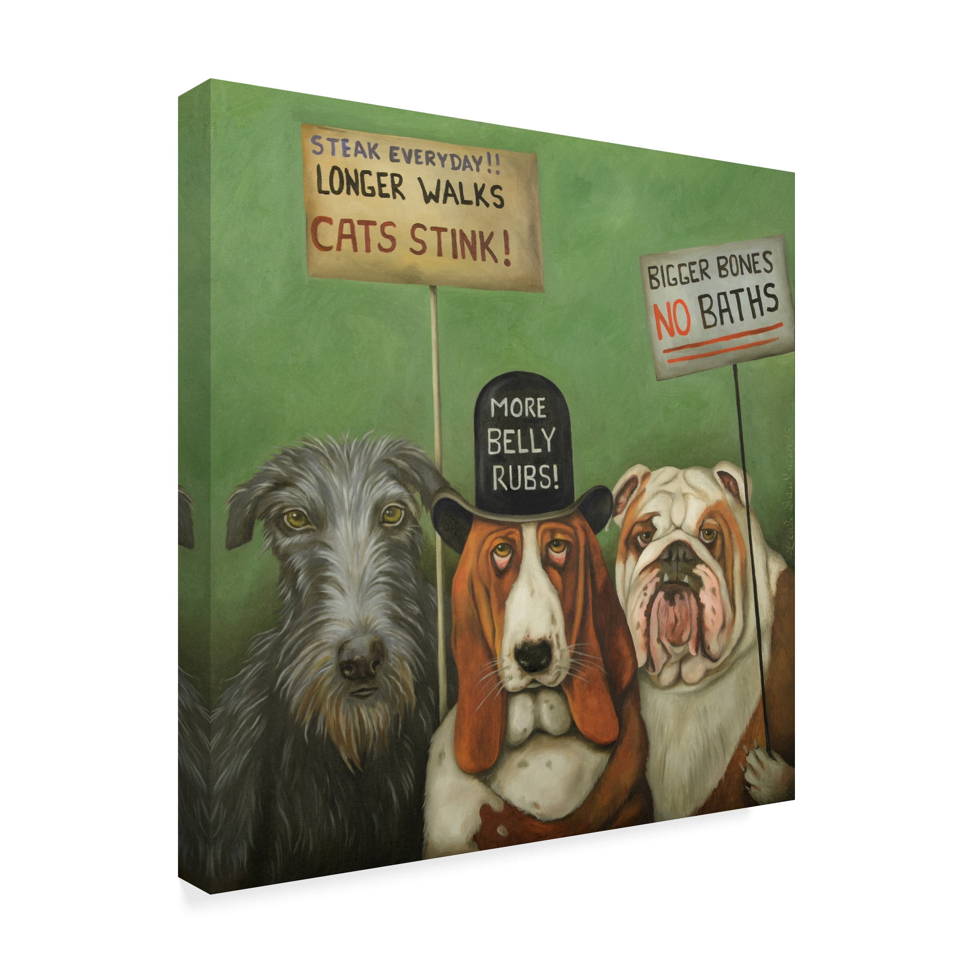 Trademark Fine Art 'Dogs On Strike' Canvas Art by Leah Saulnier