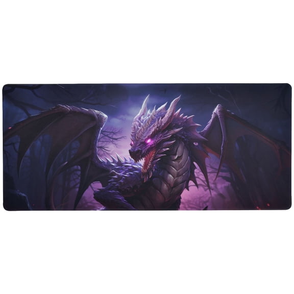 JSTEL Dragon at Night Large Gaming Mouse Pad Big Mousepad Mice Keyboard Mat with Non-Slip Rubber Base for Computer Laptop Home & Office, 31.5 X 11.8 inch