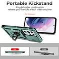 thumbnail image 6 of Galaxy S22 Ultra Case,Dteck Shockproof Rubber Rugged Case Hybrid Hard Ring Holder Kickstand Slide Camera Lens Protector Cover for Samsung Galaxy S22 Ultra,Darkgreen, 6 of 8