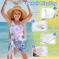 thumbnail image 5 of Xixirimido Boho Mandala Flower Print One Piece Swimsuit Set for Girls with Mesh Cover Up Skirt, One Shoulder Swimsuit Bathing Suit with Adjustable Strap, Size 9-10 Years, 5 of 7