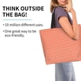 thumbnail image 2 of Balery Orange Gingham Bolsa Tote Estilo Estético con Cremalleras, Bolsa de Hombro, Bolsa de Compras Grande y Plegable, 2 of 8