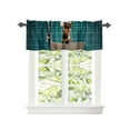 thumbnail image 2 of Kitchen Cafe Valance Curtain for Small Windows,Funny Doberman Dog with Newspaper Rod Pocket Valances Animals on Toilet Cyan Grid Tile Window Treatment Panel for Living Room/Bedroom/Bathroom,54x18in, 2 of 9