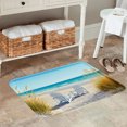 thumbnail image 2 of FJPT Non Slip Flannel Polyester Floor Mat Beach Scene With Lounge Chairs And Grass For Bathroom Kitchen Bedroom Decor 16x24 inch, 2 of 5