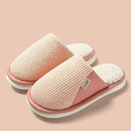Big 48 49 Men Slippers New Winter Warm Plush Casual Furry Slides Couples Soft Shoes Women Indoor Bedroom Floor Flats FWZ
