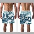 thumbnail image 3 of luoweisi Men's Beach Shorts Quick Dry Swim Trunks with Mesh Lining Seagull S, 3 of 5