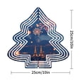 thumbnail image 6 of Metal Hanging Christmas Tree Wind Spinner - Festive Garden Decoration with Concentric Circle Glow Design & Fireworks Pattern, 6 of 6