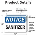 thumbnail image 2 of (2 Pack) Sanitizer OSHA Notice Sign 14 Inch X 10 Inch Vinyl Label Decal Sticker Weather Resistant, UV Protected for Workplace, Business, and Construction Site, Made in the USA, 2 of 7