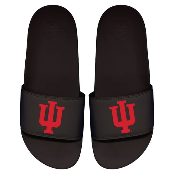 Men's ISlide Black Indiana Hoosiers Primary Logo Motto Slide Sandals