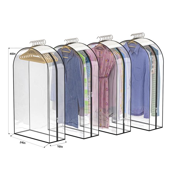 Bolsas para ropa Jollygleam, mejoradas, espesadas, transparentes, 4 paquetes
