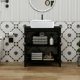 thumbnail image 6 of ELECWISH 30 Inches Bathroom Vanity in Black Finish with Square Ceramic Vessel Sink, Single Bathroom Vanity with Top, 2-Door Cabinet, 6 of 12