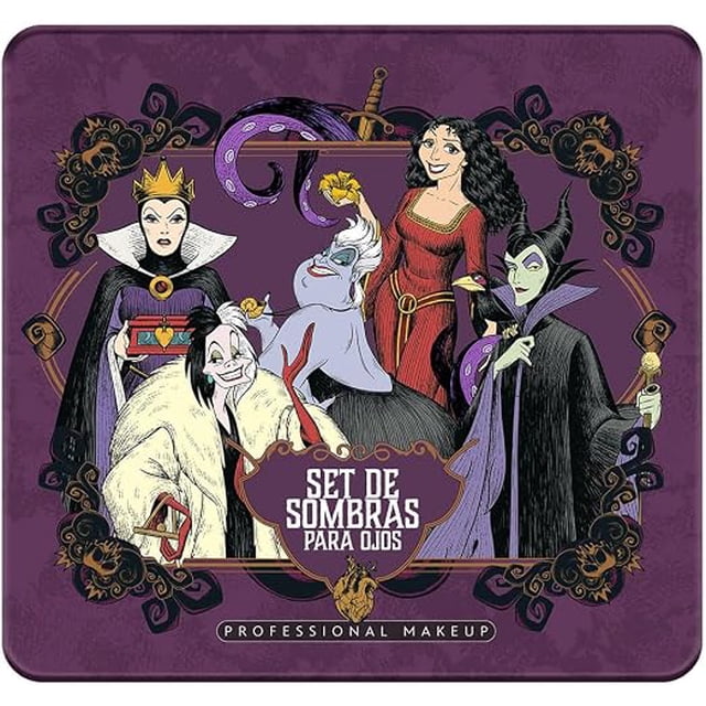 Republic Cosmetics Set de Sombras Metalizadas Villanas Disney, Paleta de 12 Tonos Metalizados para Ojos, Alta Pigmentación y Larga Duración, Multicolor