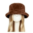 thumbnail image 3 of Hauaitttt Solid Color Fisherman Hat for Women Autumn and Winter Warm Hats Winter Casual Hat Turkey Hat Corduroy Hat Bucket Hat Black Summer Hat Hat Ladies Summer One Has Bucket Hat Ladies Fresh Hat, 3 of 4