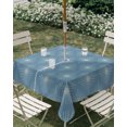 thumbnail image 2 of Square Outdoor Tablecloth with Umbrella Hole Blue Dotted Lines Outside Table Cloth Waterproof Patio Table Cover Geometric Abstract Art Zipper Tablecloths for Picnic Party Camping 60x60 Inch, 2 of 8