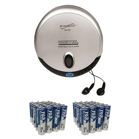 Supersonic SC-251 Portable CD Player with 50 Pack of AA