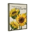 thumbnail image 3 of Stupell Industries Fresh Picked Sunflowers Calligraphy Vivid Yellow Blossoms Graphic Art Luster Gray Floating Framed Canvas Print Wall Art, Design by Conrad Knutsen, 3 of 5