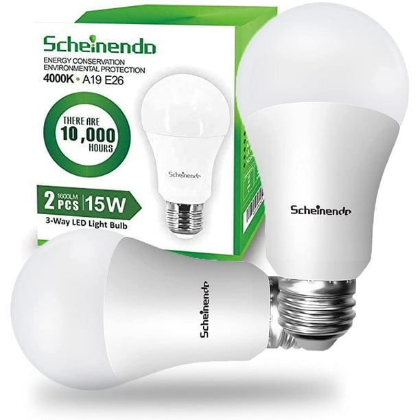 3 Way Led Light Bulb 40 60 100w Equivalent 500 1200 1600lm High Lumens And 4000k Natural White 6 10 15w Lighting E26 Base For Table Lamp Ceiling Living Room2 Packs Com Led Light Bulb 40 60 100w Equivalent, Can You Use An Led Light Bulb In A 3 Way Lamp
