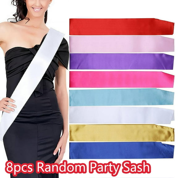 ruhuadgb 8pcs Random Party Sash Solid Color Costume Accessory Fabric Bride Shoulder Strap Wedding Award Ceremony Sash Etiquette Ribbon Decoration