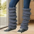 thumbnail image 2 of Knitted Leg Warmers for Women and Girls, Calf Cuffs In Braid Pattern for Indoor/Outdoor, Thick Boot Covers Foot Warming Covers, 2 of 3