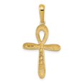 thumbnail image 3 of 14K Yellow Gold Rounded Ankh Cross Pendant Charm, 3 of 4