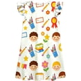 thumbnail image 6 of FYDUU Girls Back To School Dresses Girl Flutter Sleeve Dress Cute Printed Casual Summer Sundress for Toddler Kids Back To School Clothes 3-4 Years, 6 of 7