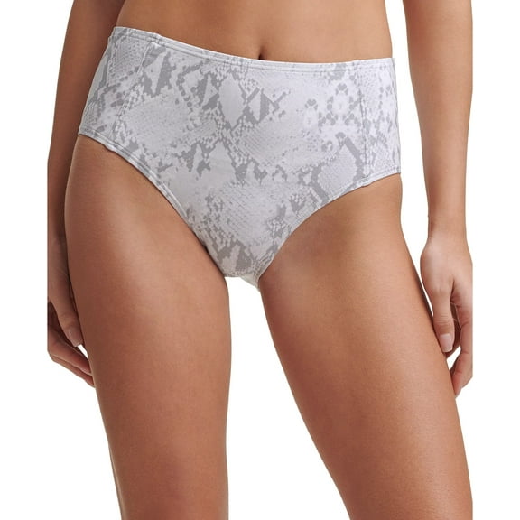 DKNY Womens Printed Seamed High-Waist Bikini Bottoms;X-Large
