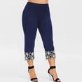 thumbnail image 4 of Minnieouse Leggings elásticos Entrenamiento Pantalones de yoga Pantalones de chándal de tres cuartos Ropa Prendas para la parte inferior del cuerpo Azul 5XL Minnieouse AP011138-28, 4 of 6