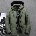 thumbnail image 4 of Abrigo de invierno de pato blanco grueso y cálido, parka resistente al viento para hombre, abrigo de viaje para acampar, ropa de color sólido, nueva chaqueta de plumas con capucha para hombre, 4 of 5