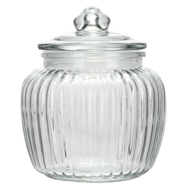 Nuolux Glass Candy Jars Storage Food Lid Bowl Jar Lids Sugar Container Containers Sealing Dish Airtight Tea Dog Canisters, Size: 14.5x14.5cm