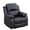 Red, variant on Manual Recliner Chair, Faux Leather Reclining Armchair Single Sofa with Overstuffed Back, Home Theater for Living Room, Black