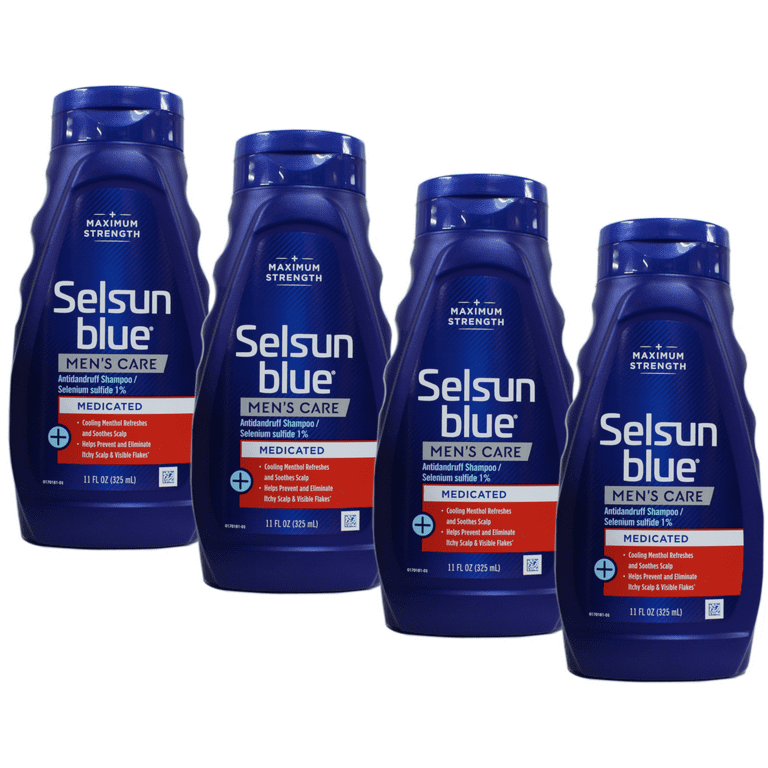 4 Pack Selsun Blue Medicated Maximum Strength Dandruff
