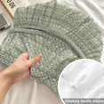 thumbnail image 4 of Cal.King Size Fitted Sheet Set - Solid Color Green 3 Piece Bedding Sets 16" Deep Pocket Fitted Sheet with 2 Pillowcases, Modern Simple Linen Texture Brushed Microfiber Hotel Luxury Bed Sheets, 4 of 9