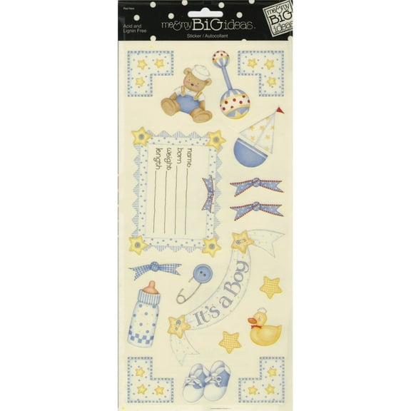 Stickers 5.5 inchX12 inch SheetBaby Boy