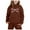 Coffee, variant on Preppy Sweatsuit for Girls Bow Print Hoodie Jogger Pants Set, 2-Piece, Sizes 3-4T