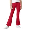 thumbnail image 5 of Babcutegg Pants for Kid Girls Elastic Waist Full Length Wide Leg School Uniform for Kids Red Size 11, 5 of 6