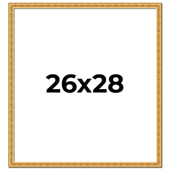 26x28 Frame Gold Real Wood Picture Frame Width 1 inches | Interior Frame Depth 0.5 inches | Edwina