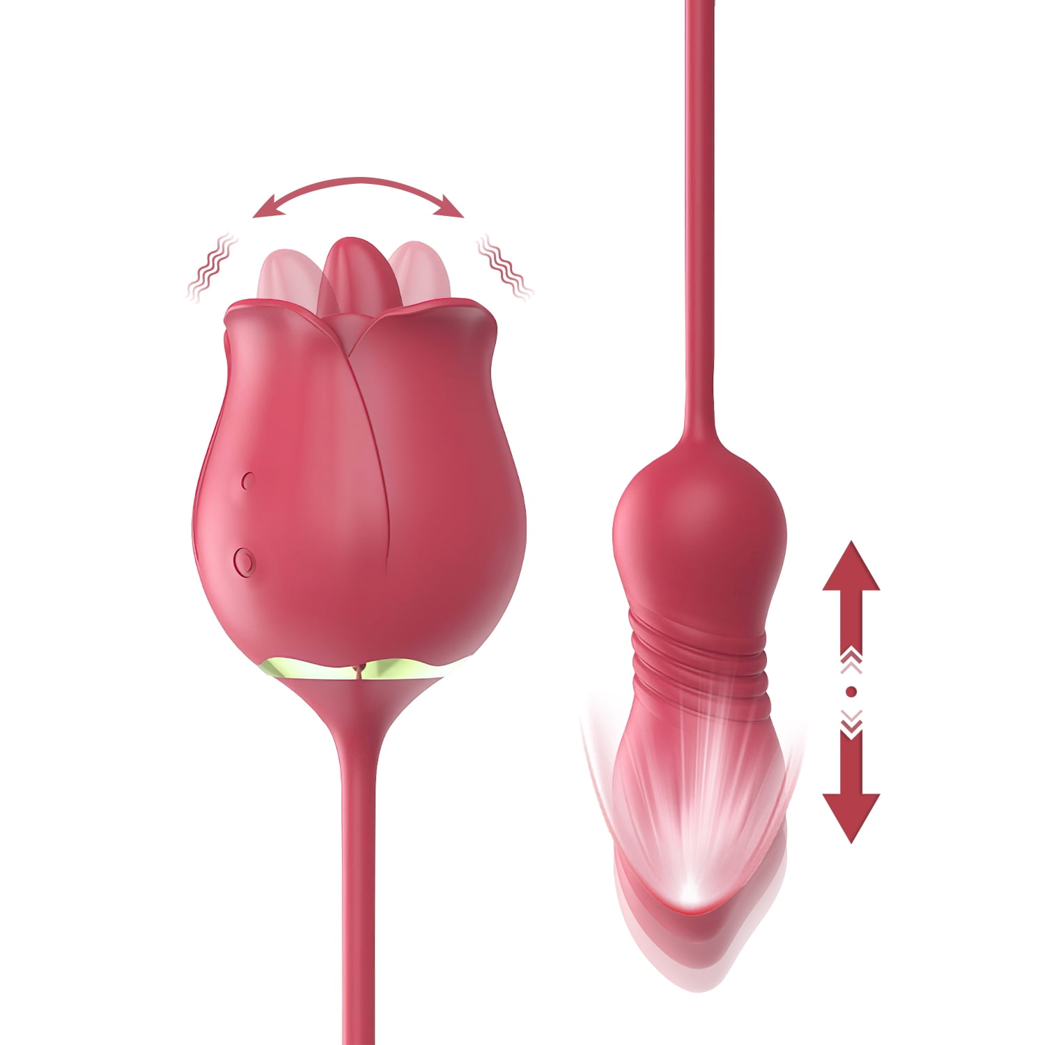 Smoive Rose Toy Vibrator for Women - 3 in 1 Clitoral Stimulator Tongue  Licking Thrusting G Spot Dildo - Walmart.com
