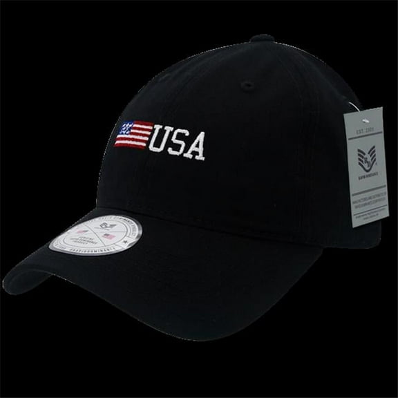 Rapid Dominance A03-USA3-BLK Side US Flag Relaxed Graphic Cap, Black - One Size