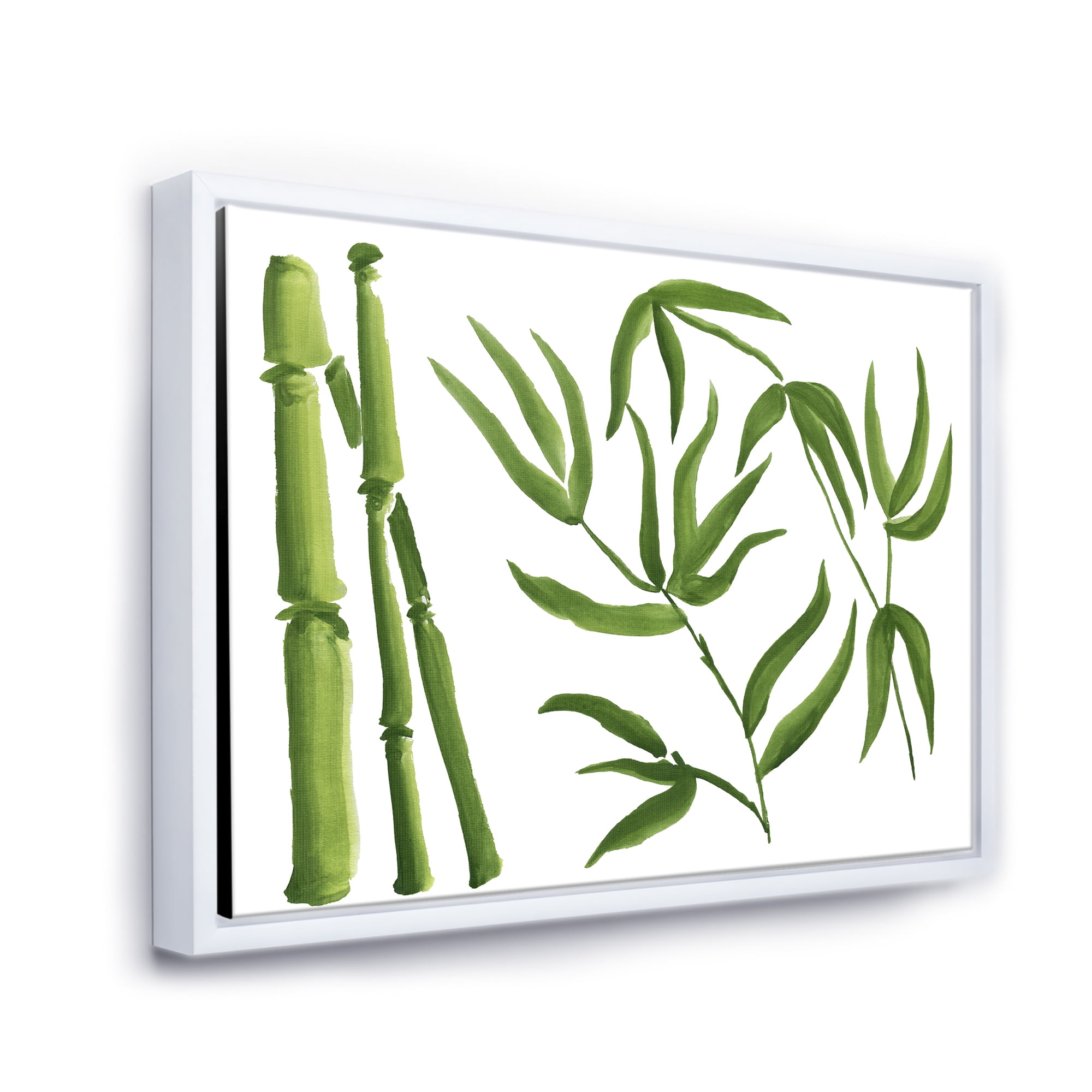 Designart 'The Forest of Bamboo Branches IV' Tropical Framed Canvas Wall Art Print