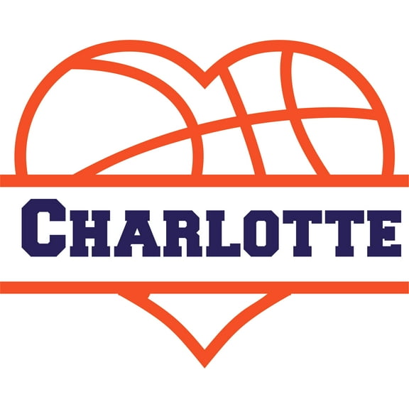 Basketball Heart Team Sports Customized Wall Decal - Custom Vinyl Wall Art - Personalized Name - Baby Girls Boys Kids Bedroom Wall Decal Room Decor Wall Stickers Decoration Size (20x12 inch)