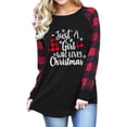 thumbnail image 1 of Jersey De árbol De Navidad, Top De Manga A Cuadros De Navidad, Cuello Redondo, Moda Elástica Para Festivales ANGGREK No, 1 of 6