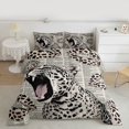 thumbnail image 2 of Homewish 3D Leopard Cheetah Bedding Set, Cartoon Wildlife Twin Comforter Sets, Modern Fashion Newspaper Reversible Luxury Bedroom Decor, 2 Pieces, 2 of 8