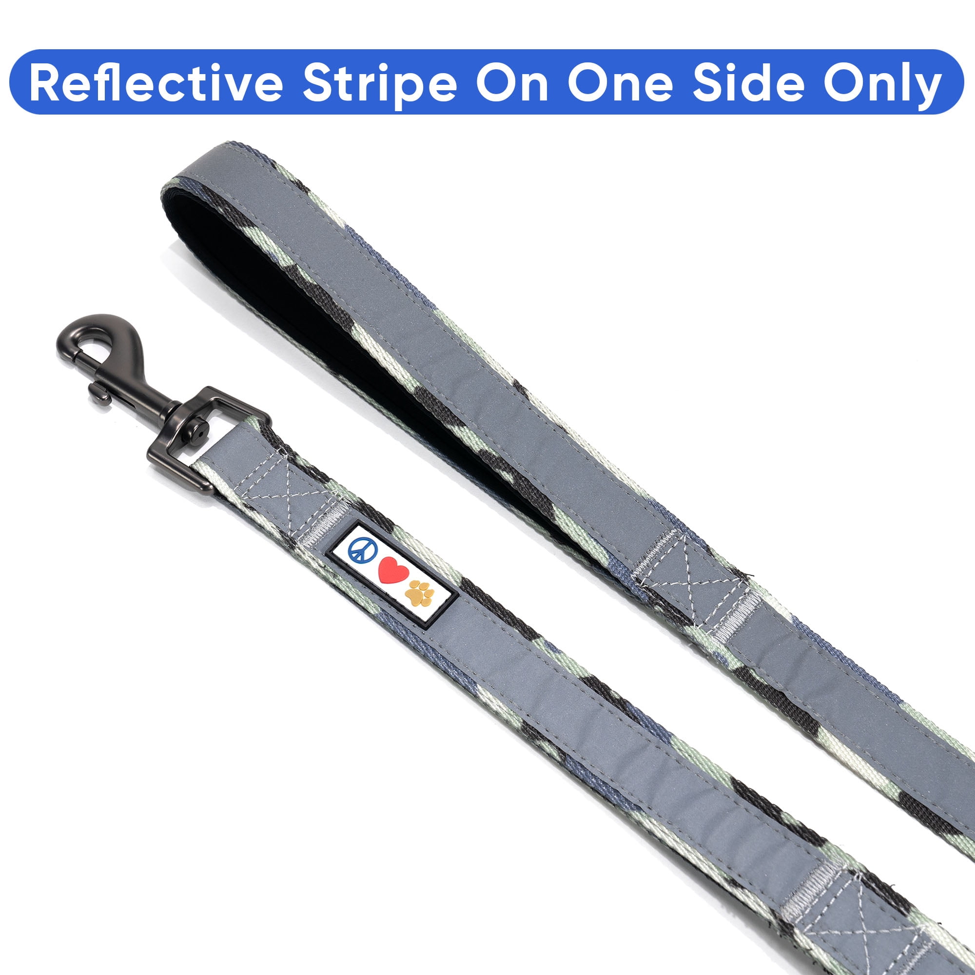 Pawtitas Double Handle Dog Leash Ideal for Medium and Large Dogs Training Dog Leash - Medium / Large - Grey Camo