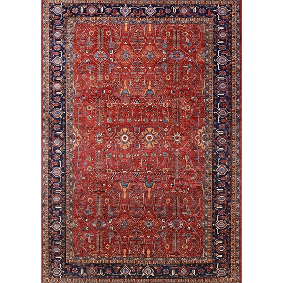 Ahgly Company Indoor Rectangle Mid-Century Modern Dark Almond Brown Oriental Area Rugs, 2' x 3'