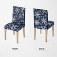 thumbnail image 5 of 4PCS Christmas Dining Blue Chair Covers, Simple Snow Stick Figure Stretch Removable Washable Slipcover Chair Protector for Dining Room Home Decor, 5 of 6