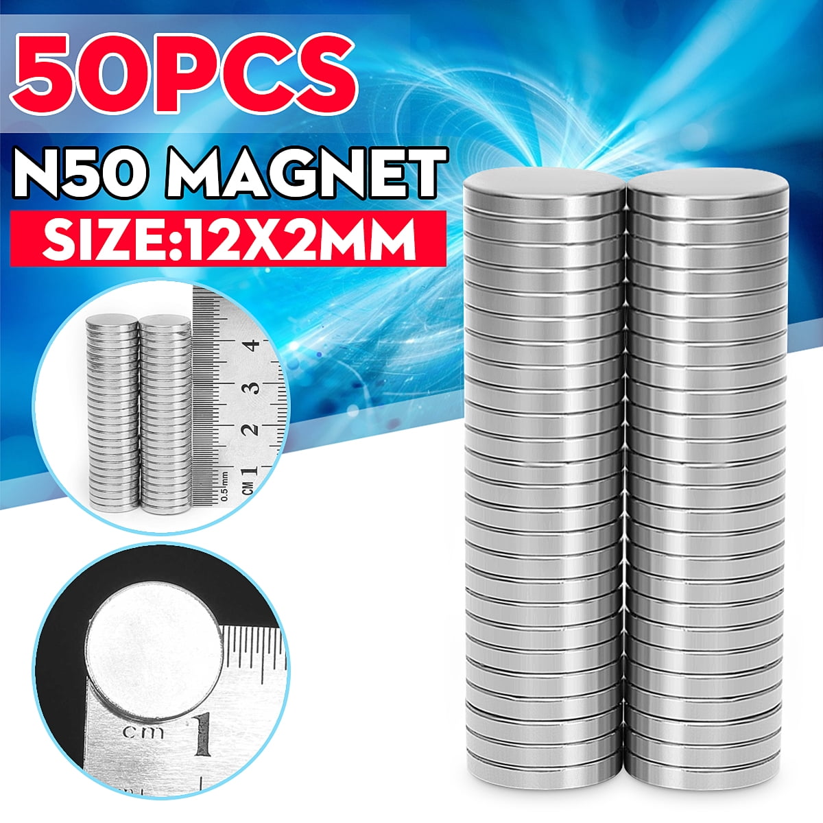 20mm dia x 2mm 50x aimants en néodyme N35 super strong disque rare earth craft 20mm dia x 2mm 50x aimants en néodyme N35 super strong disque rare earth craft