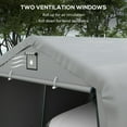 thumbnail image 6 of Outsunny Ventilation Windows 143.75 x 243.25 x 95.75 inches Light Gray Carport, 6 of 9