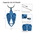 thumbnail image 2 of Cremation Jewelry Urn Necklaces for Ashes Angel Wings Heart Urn Ashes Keepsake Memorial Jewelry, 2 of 2